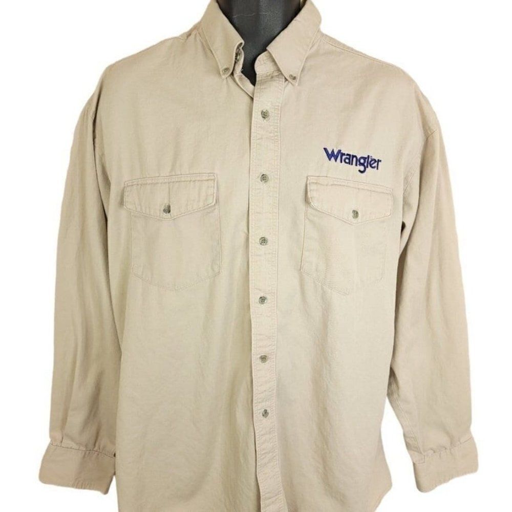 Wrangler Western Shirt Vintage 90s Embroidered Logo Cowboy Mens Size XL
